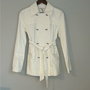 NWT Tulle Los Angeles Ivory Double-Breasted Belted Trench Coat – Size M